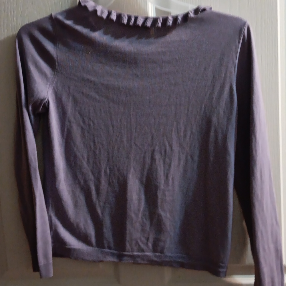 Talbots Light Purple Ruffle Cardigan - Picture 3 of 3